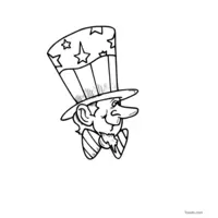 Uncle Sam with a big bow tie coloring | Toupty.com