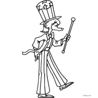 Uncle Sam parading in the streets coloring | Toupty.com