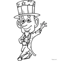 Uncle Sam waving to the crowd coloring | Toupty.com