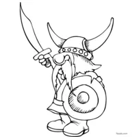 Old Viking warrior with sword and shield