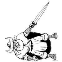 Viking with a white beard and a long sword