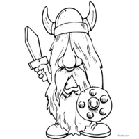 Viking with long hair and a big beard