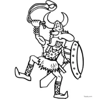 Viking armed with a slingshot