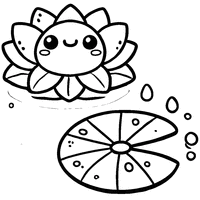 Cartoon water-lily for kids