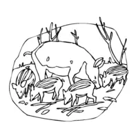 Printable wild boar coloring page 22