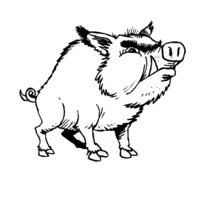 Printable wild boar coloring page 24