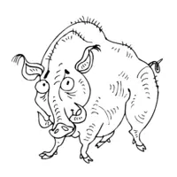 Printable wild boar coloring page 4