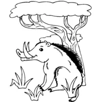 Printable wild boar coloring page 5