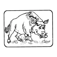 Printable wild boar coloring page 6