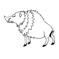 Printable wild boar coloring page 7