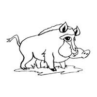 Printable wild boar coloring page 8