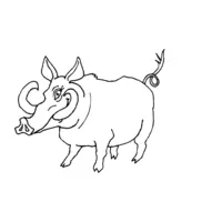 Printable wild boar coloring page 9