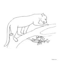 leopard climbing a tree coloring page