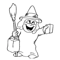 Little witch coloring page