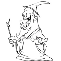 Wizard or witch coloring page