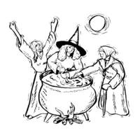 3 witches coloring page