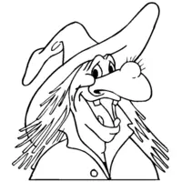 Smiling witch coloring page