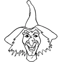 Witch face coloring page