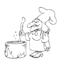 Witch cauldron coloring page