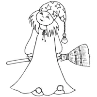 Apprentice witch coloring page